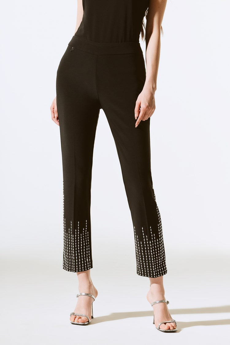 243732 silky knit embellished pull on pants