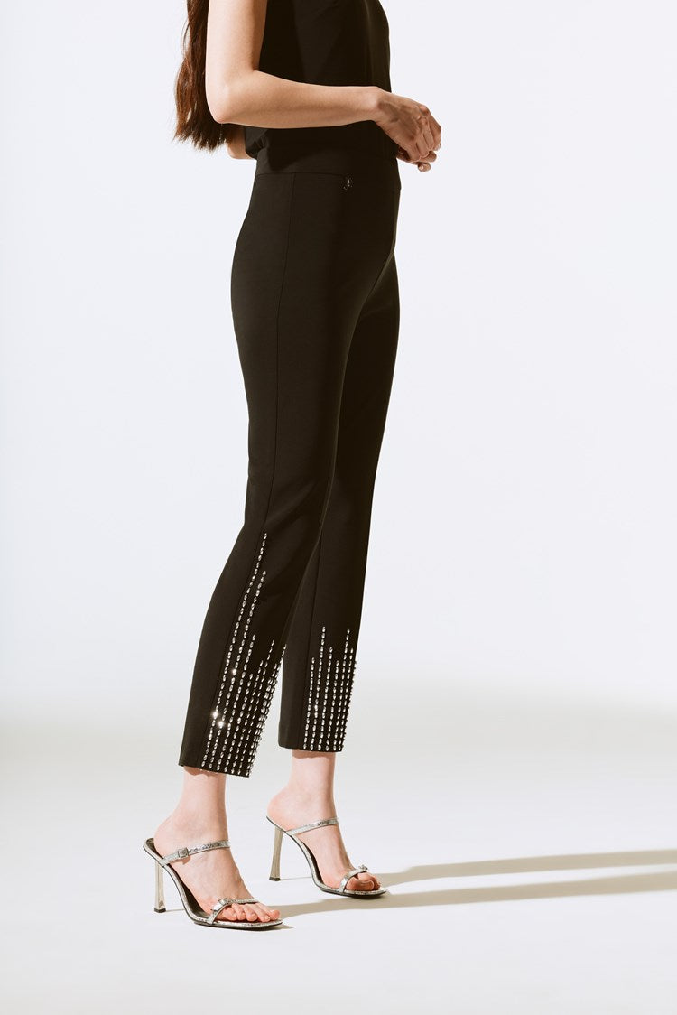 243732 silky knit embellished pull on pants