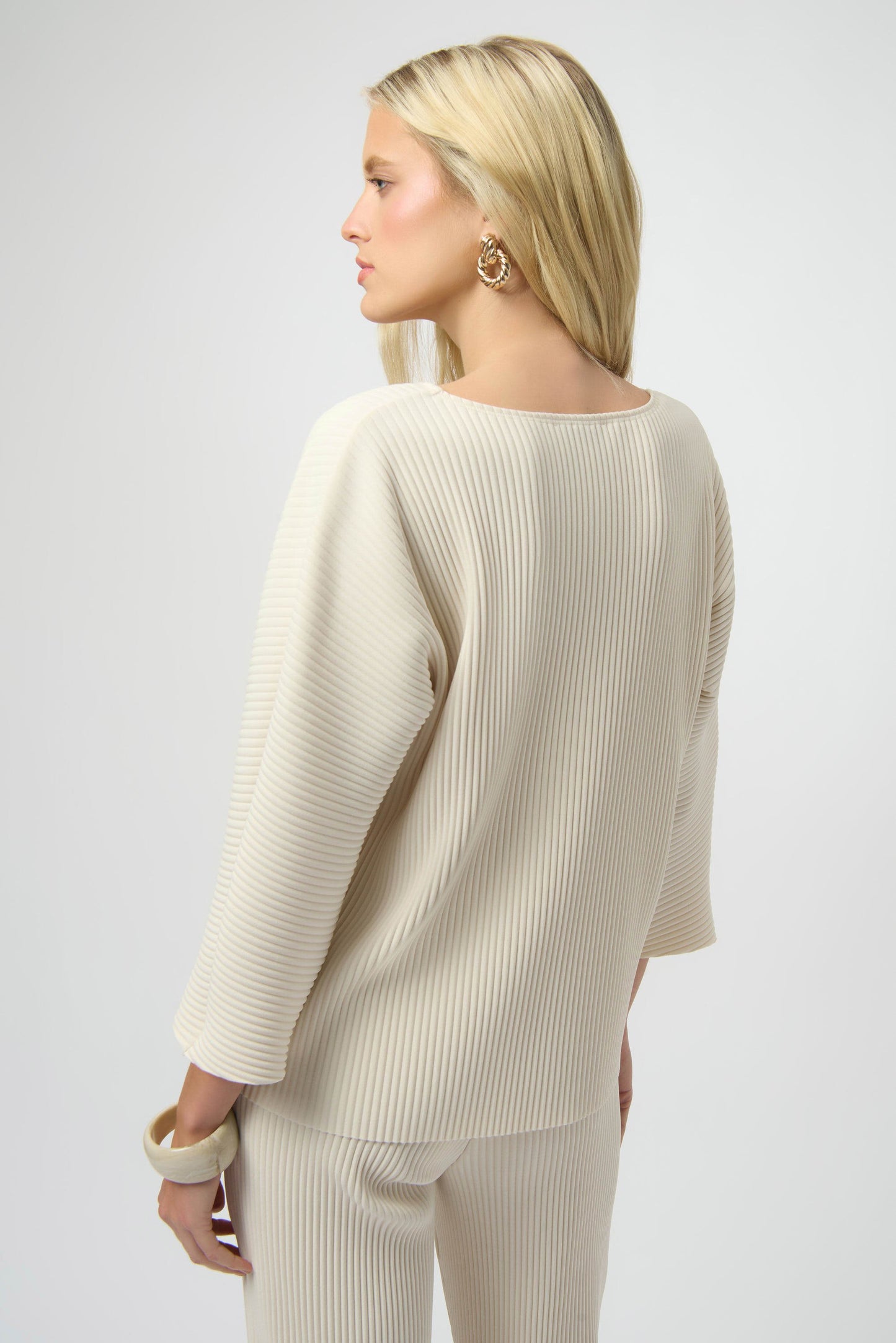 JOSEPH RIBKOFF Pleated Scuba Crepe Boxy Top 254210