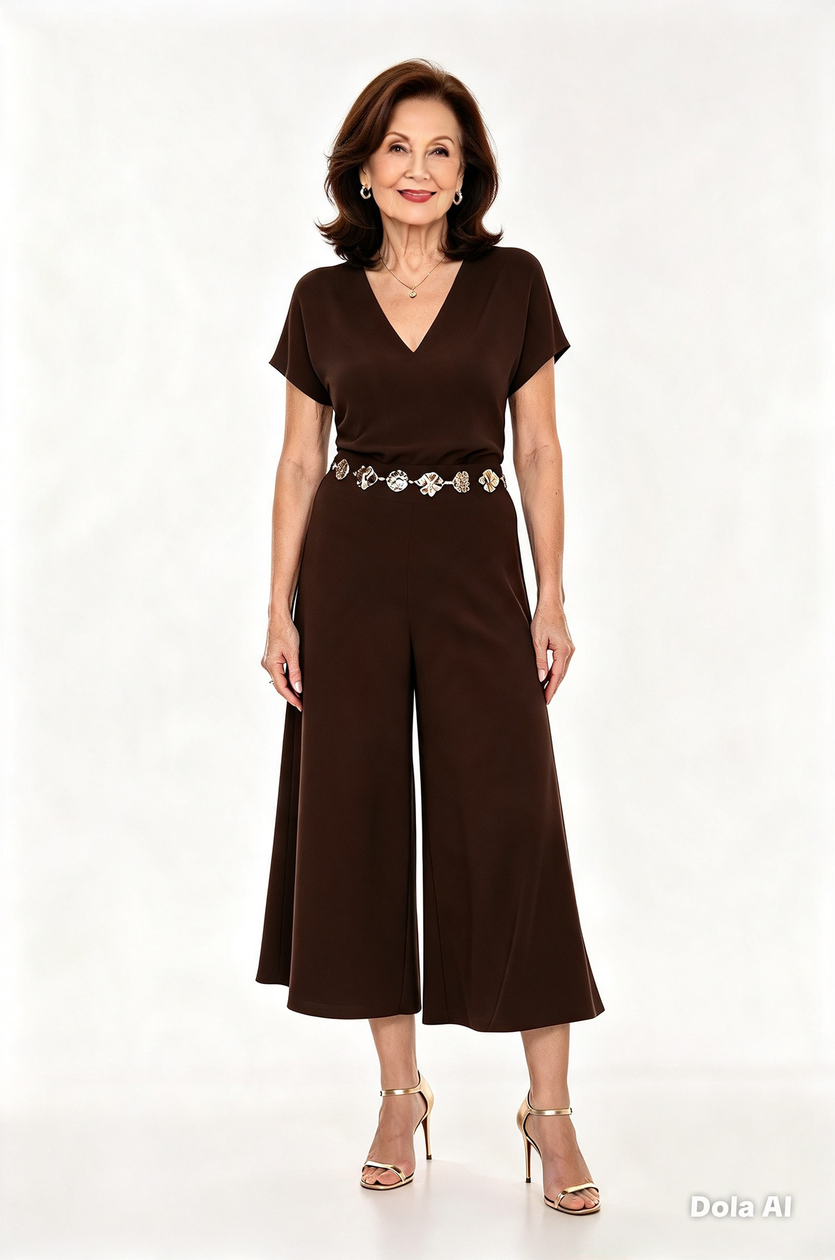 Knit pants mocha brown.