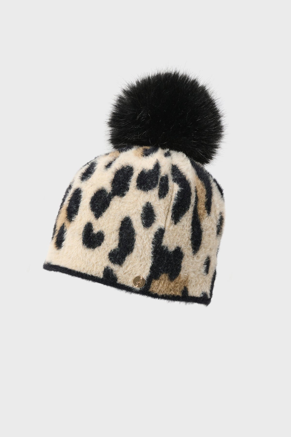 JOSEPH RIBKOFF 263984 Animal Print Pompom Hat
