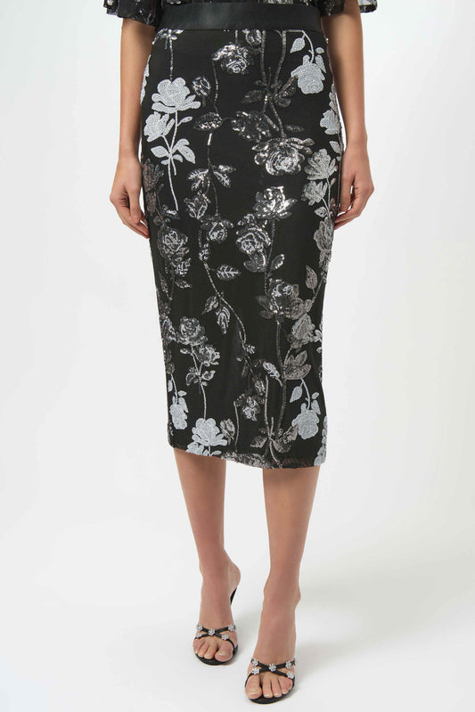 Sequin Embroidered Floral Print Boxy Top
254182