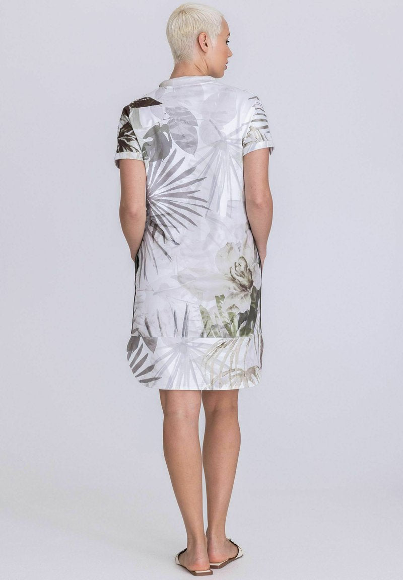 Tuzzi Tropical Print Dress – Neutral Tones