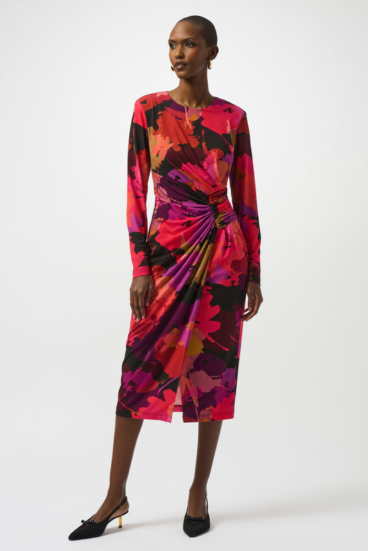 Silky Knit Floral Print Sheath Dress
253279