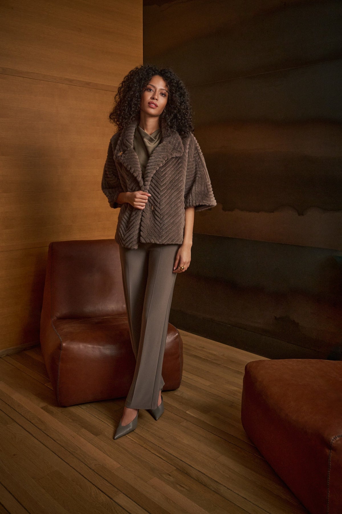 JOSEPH RIBKOFF FLARE HIGH-WAISTED TROUSERS STYLE 153088F26
