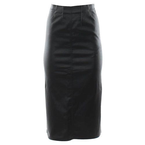 Allie black faux leather skirt