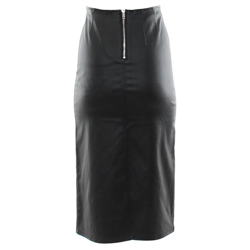 Allie black faux leather skirt