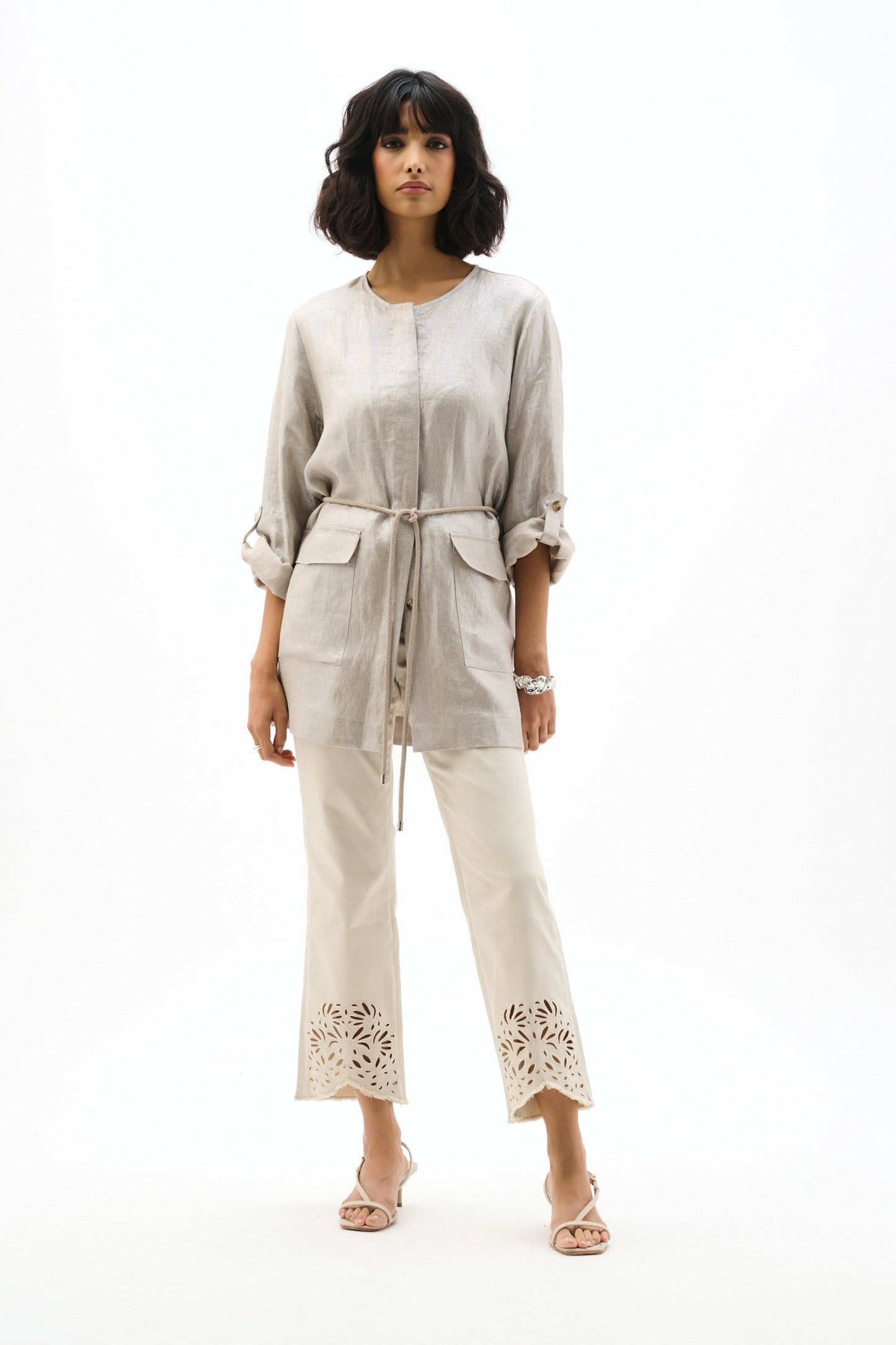 JOSEPH RIBKOFF 262979 Foiled Linen Jacket