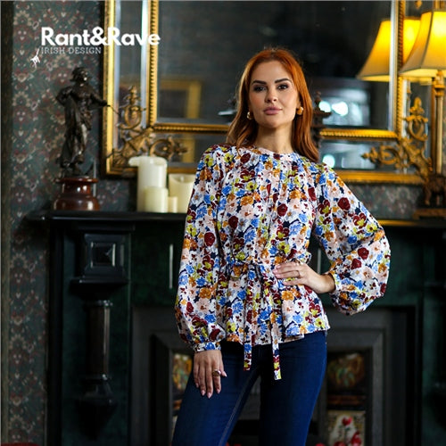 Lorelei blue print blouse