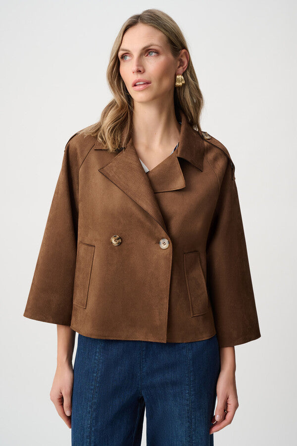 JOSEPH RIBKOFF Scuba Suede Boxy Jacket Style 263000