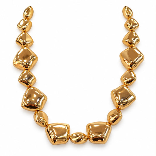 Miss crystal 24337 gold bead necklace
