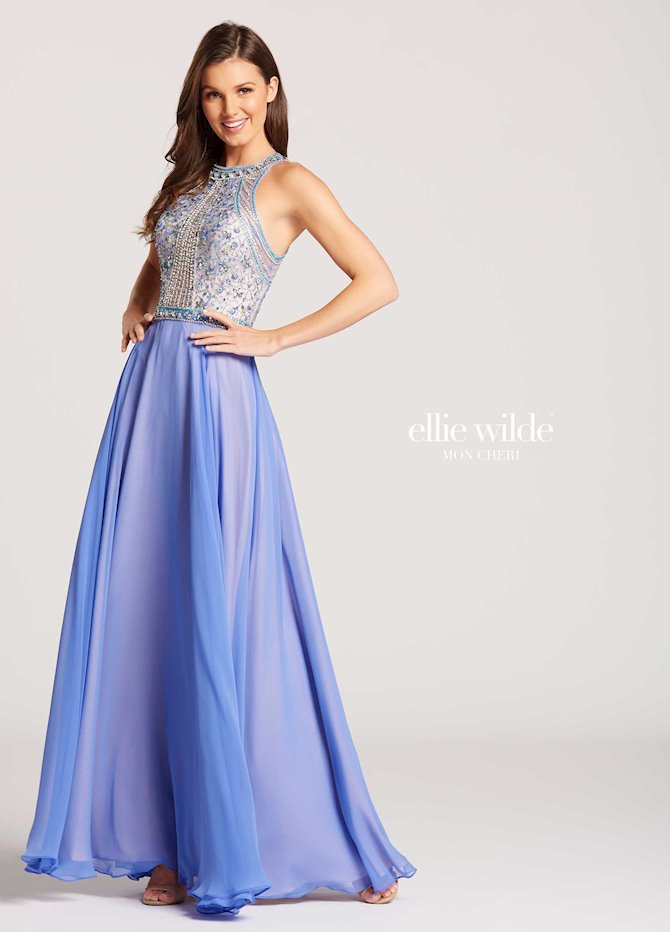 Ellie Wilde Embellished Chiffon Gown