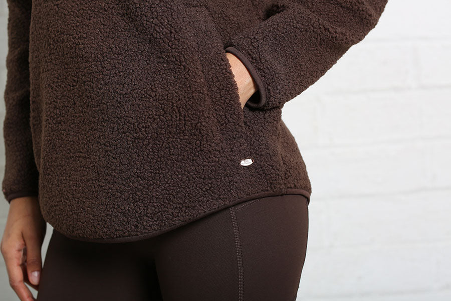 Relax & Renew Gia Half Zip Chocolate