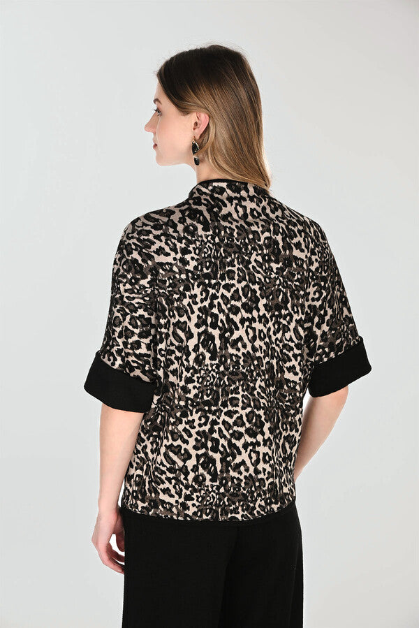 FRANK LYMAN ANIMAL PRINT CASUAL TOP STYLE 263276