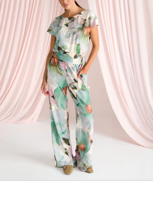 K-Design Floral Jumpsuit – Soft Mint Multi