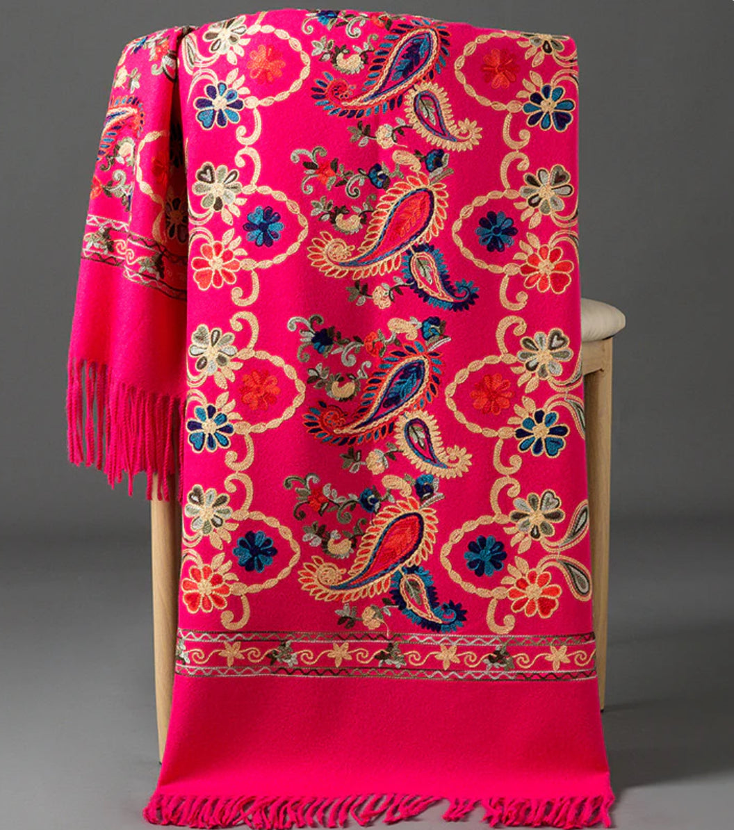 Doctor Bear Luxury cashmere feel scarf in fuchsia pink