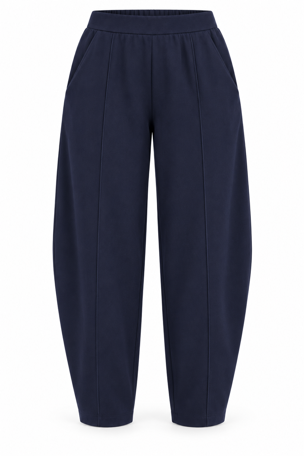 Darling Travel Fabric Barrel Trousers – Navy