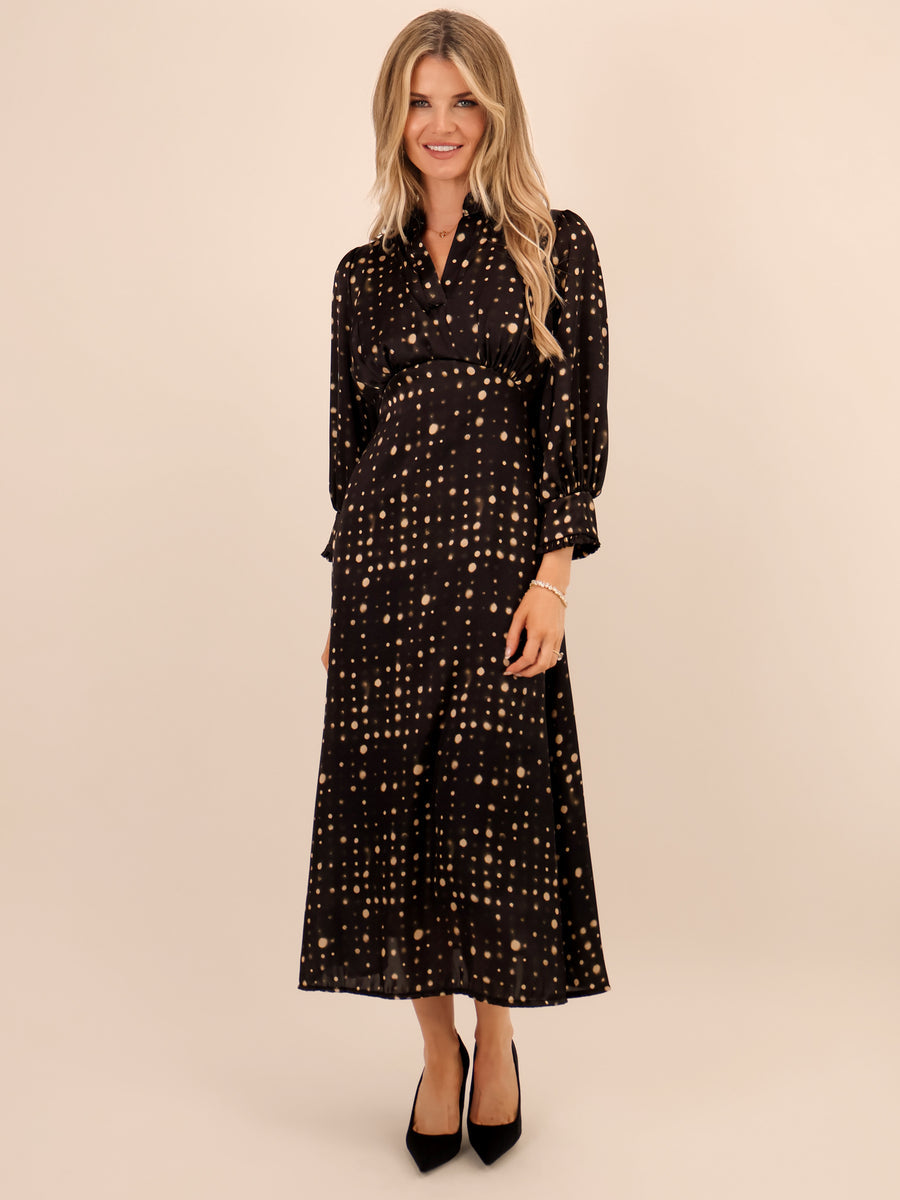 KATE & PIPPA KIMBER MIDI DRESS IN BLACK