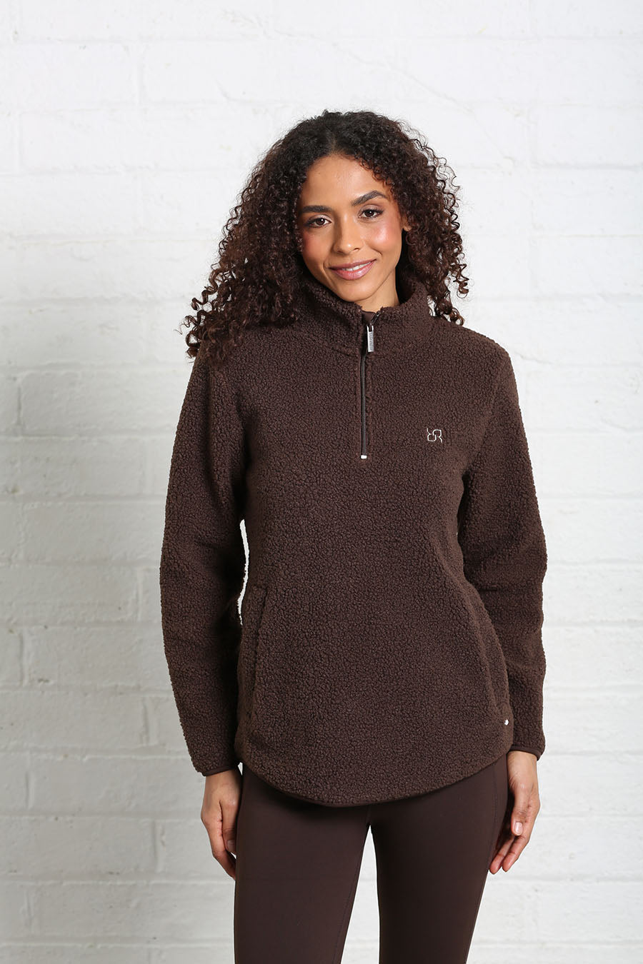 Relax & Renew Gia Half Zip Chocolate