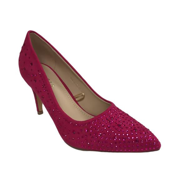 Sorento Sheraton heel in Fuchsia pink gems