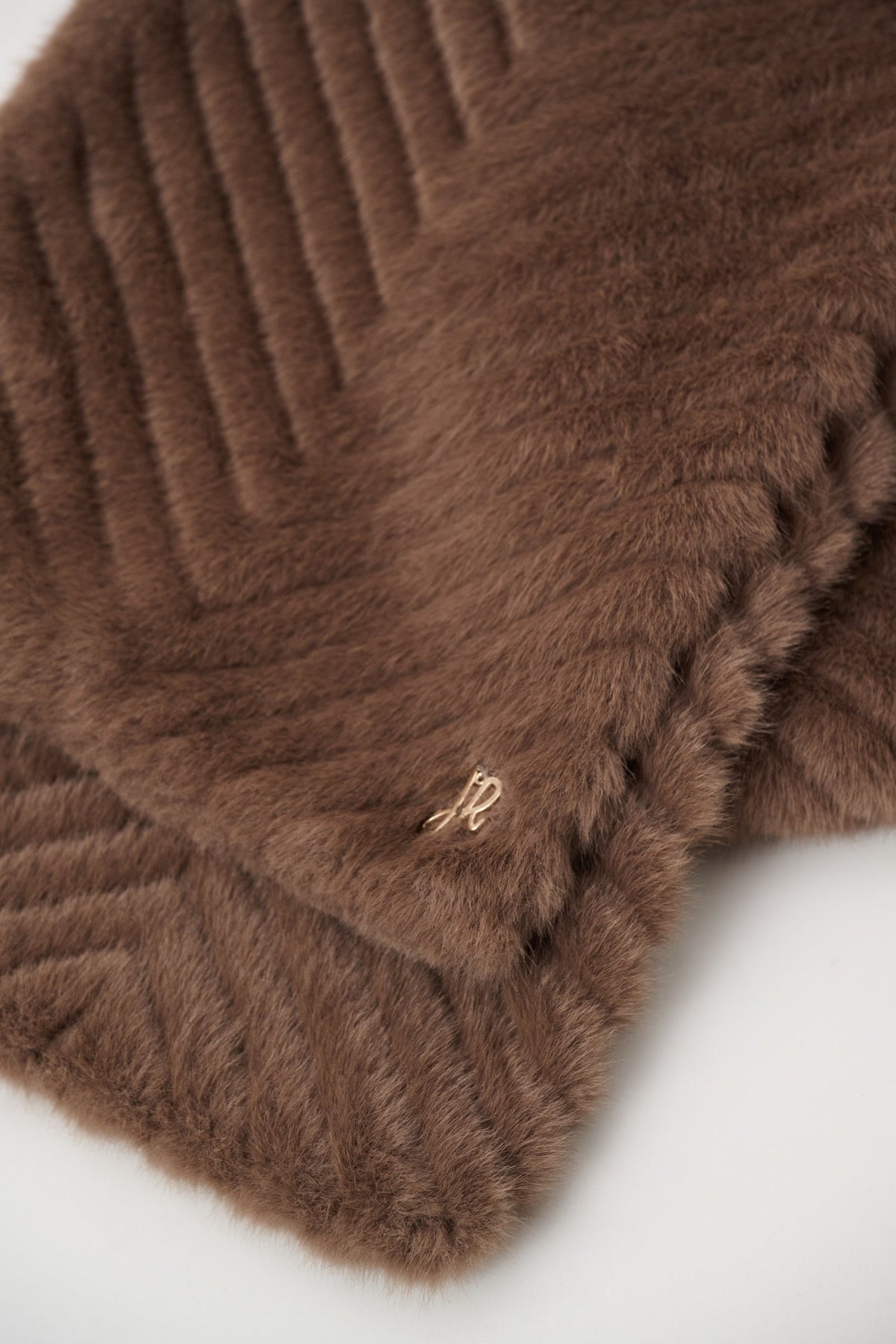 JOSEPH RIBKOFF 263975 Chevron Faux Fur Scarf