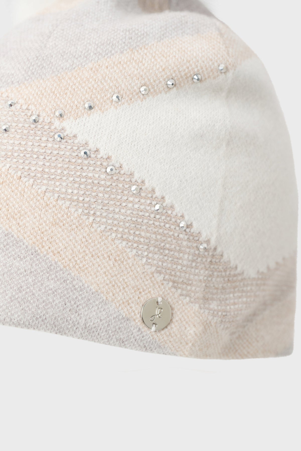 JOSEPH RIBKOFF 263980 Argyle Rhinestone Pompom Hat