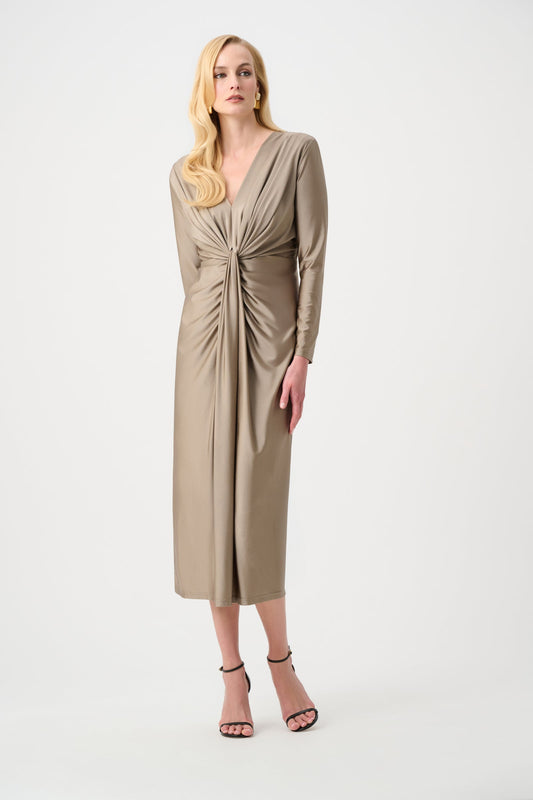JOSEPH RIBKOFF 253714F26 Draped V-Neck Sheath Dress
