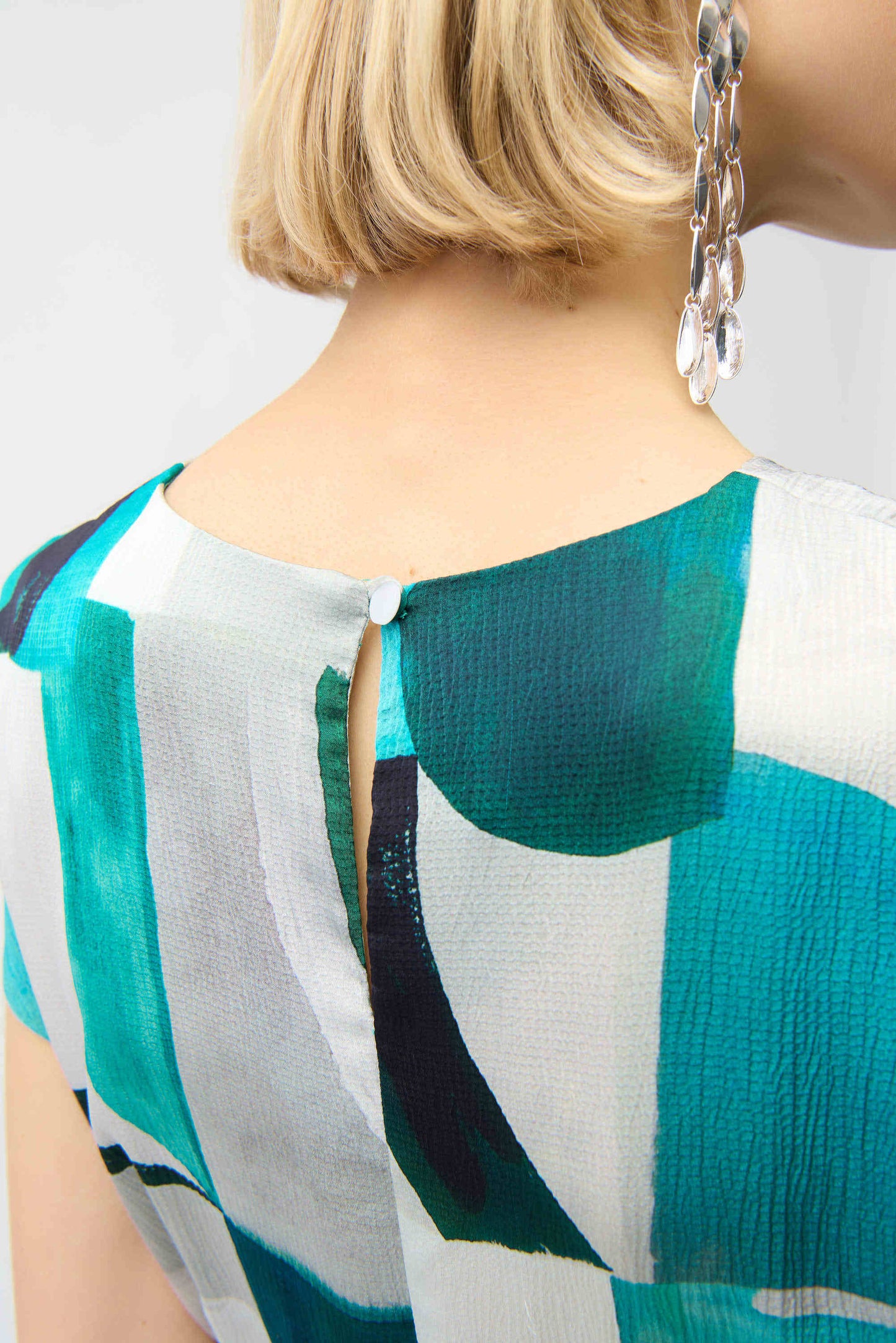 Textured Satin Geometric Print Fit and Flare Dress
261251