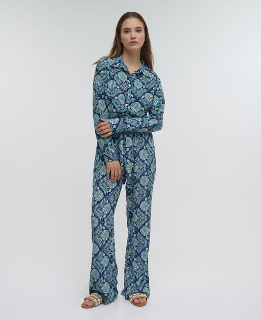 Ble 0963 blue holiday trousers