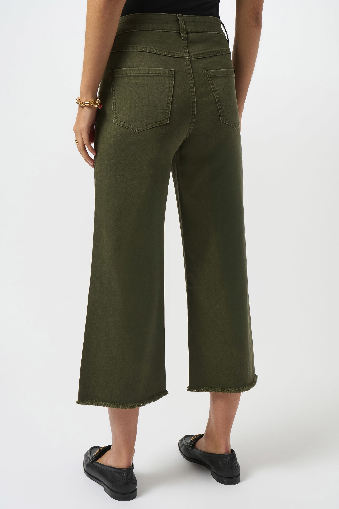 Culotte Jeans With Embellished Front Seam  
251901F25