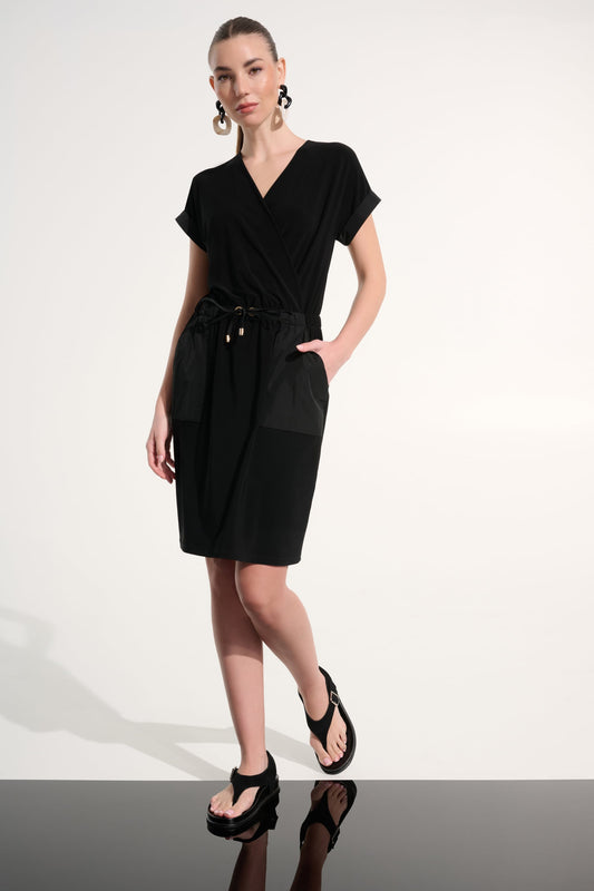 JOSEPH RIBKOFF Silky Knit And Memory Straight Wrap Dress 262630