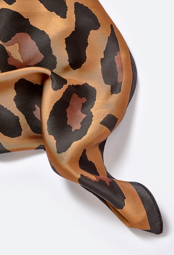 Carmel silk style leopard print scarf