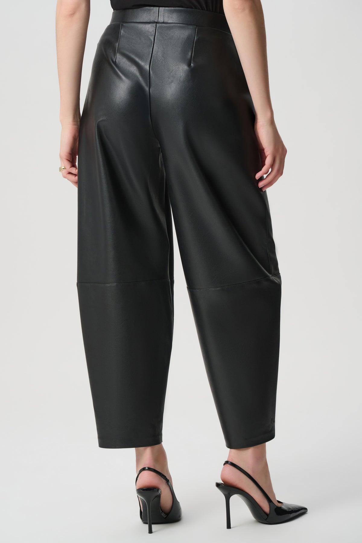 Leatherette Barrel Leg Pants 264217