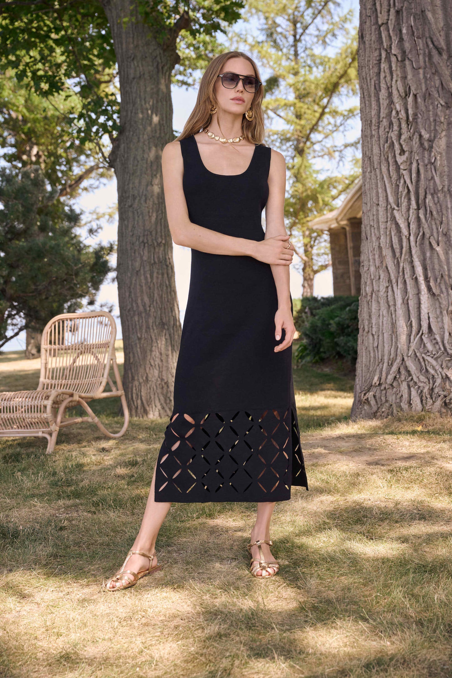 JOSEPH RIBKOFF Viscose Sweater Knit Sleeveless Dress 262930