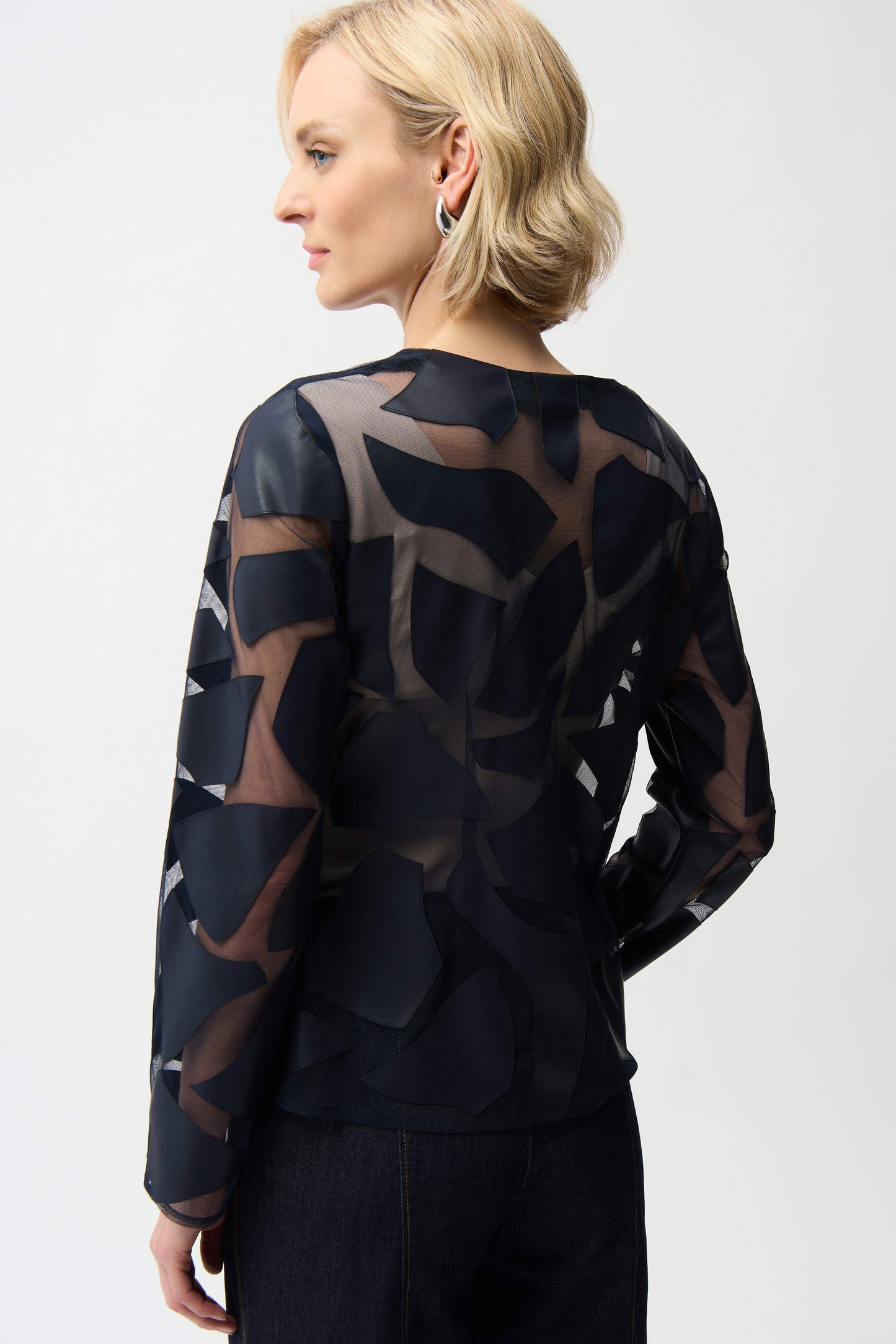 Laser Cut Leatherette Giraffe Print Fitted Jacket
261906