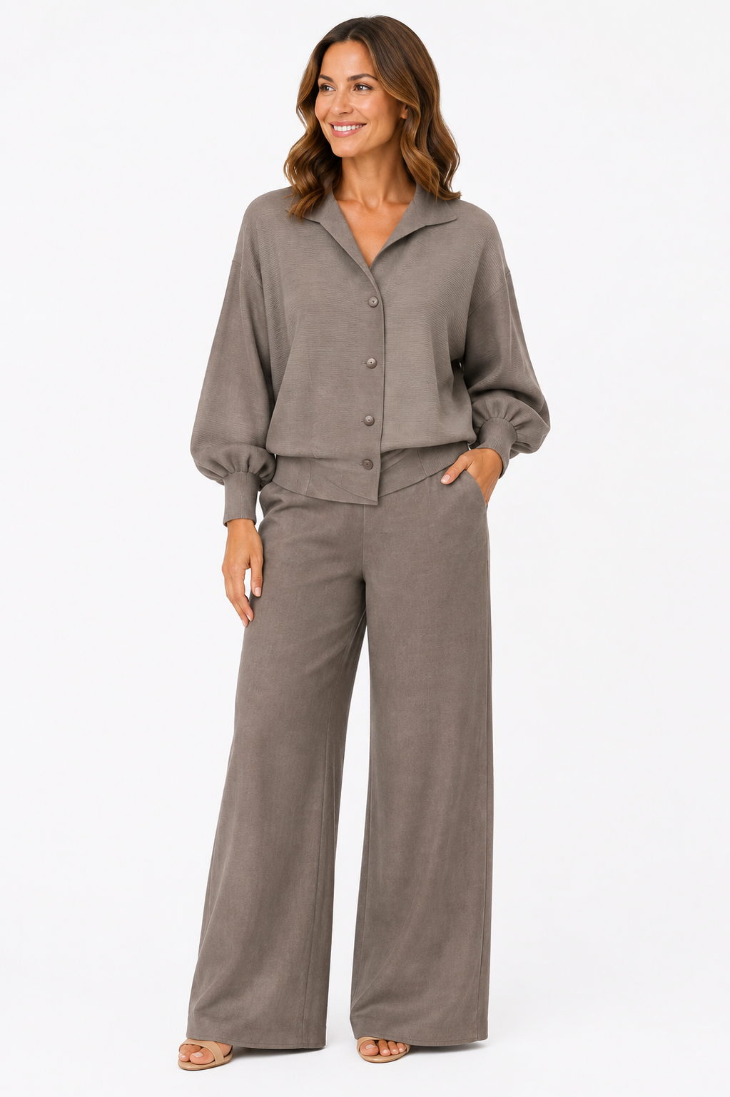 Mushroom Button Front Top