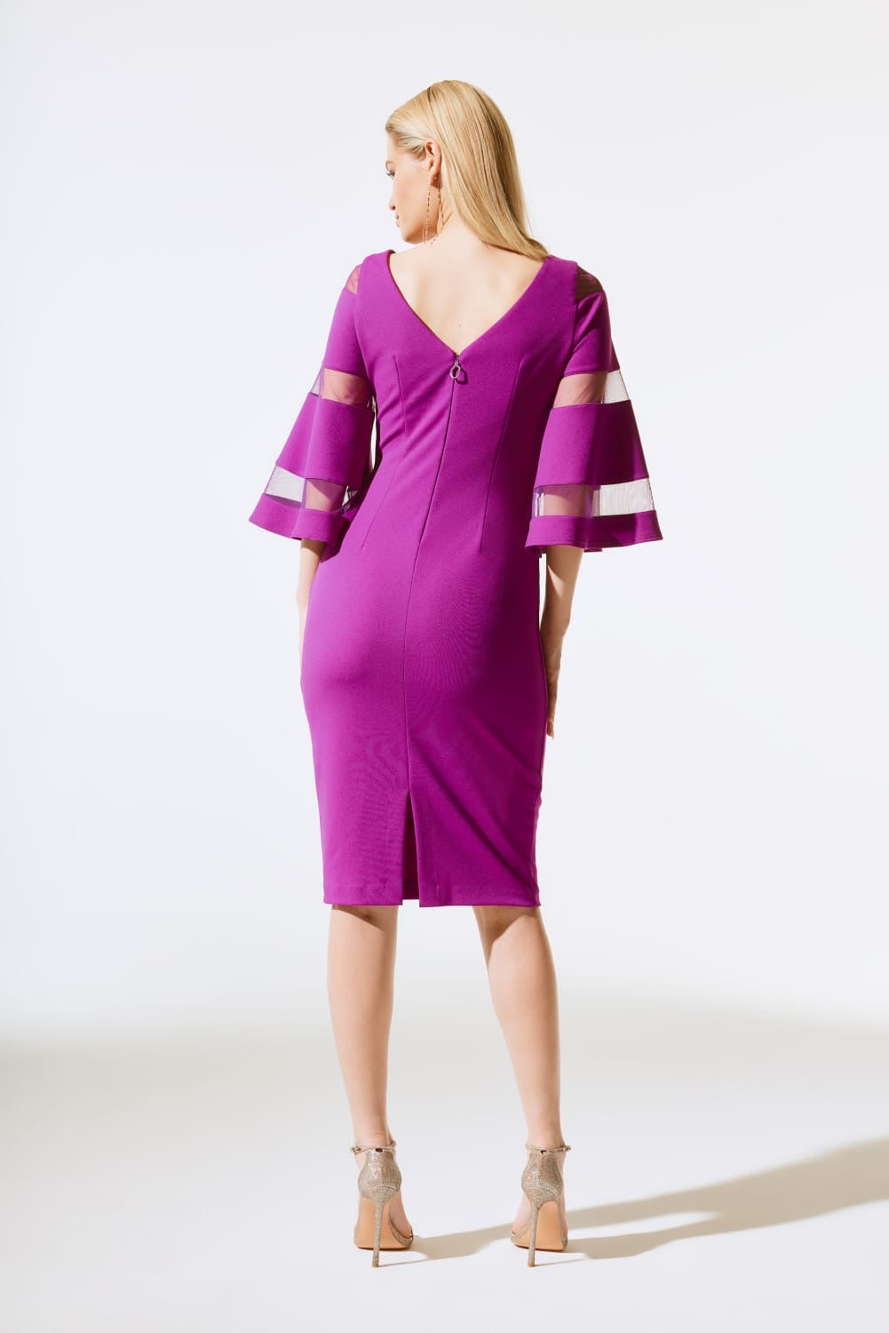 Scuba Crepe with Mesh Sheath Dress 243733