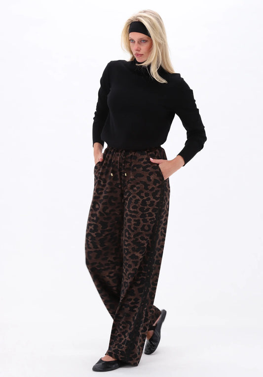 K design trousers with leopard print and stripe