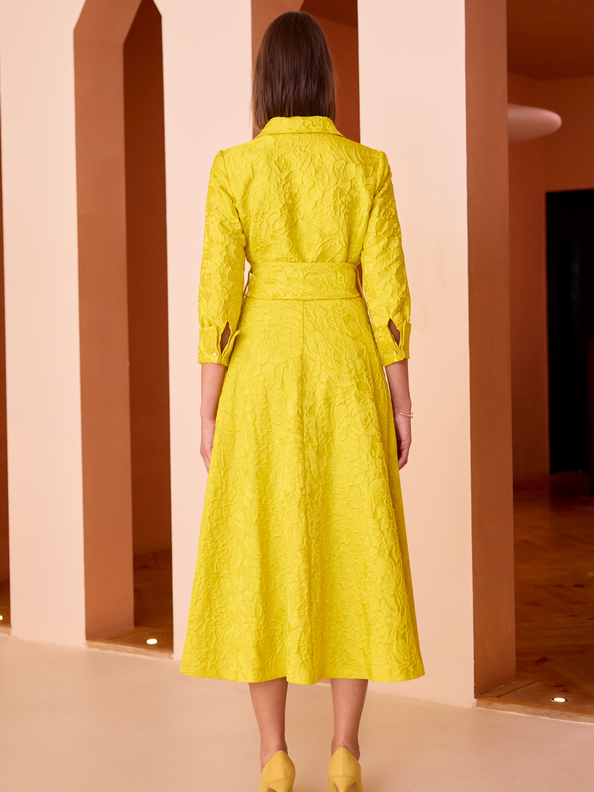 Carla Ruiz 52527 yellow tie dress