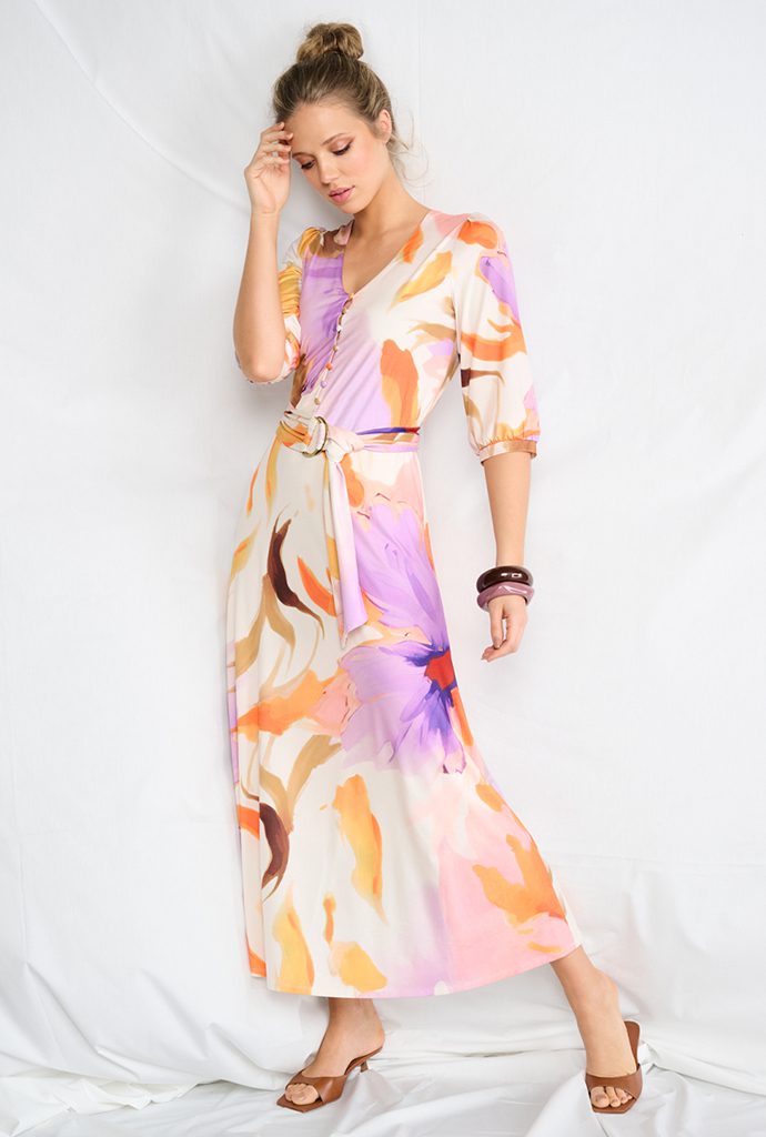 K-Design elegant midi dress in soft colours5