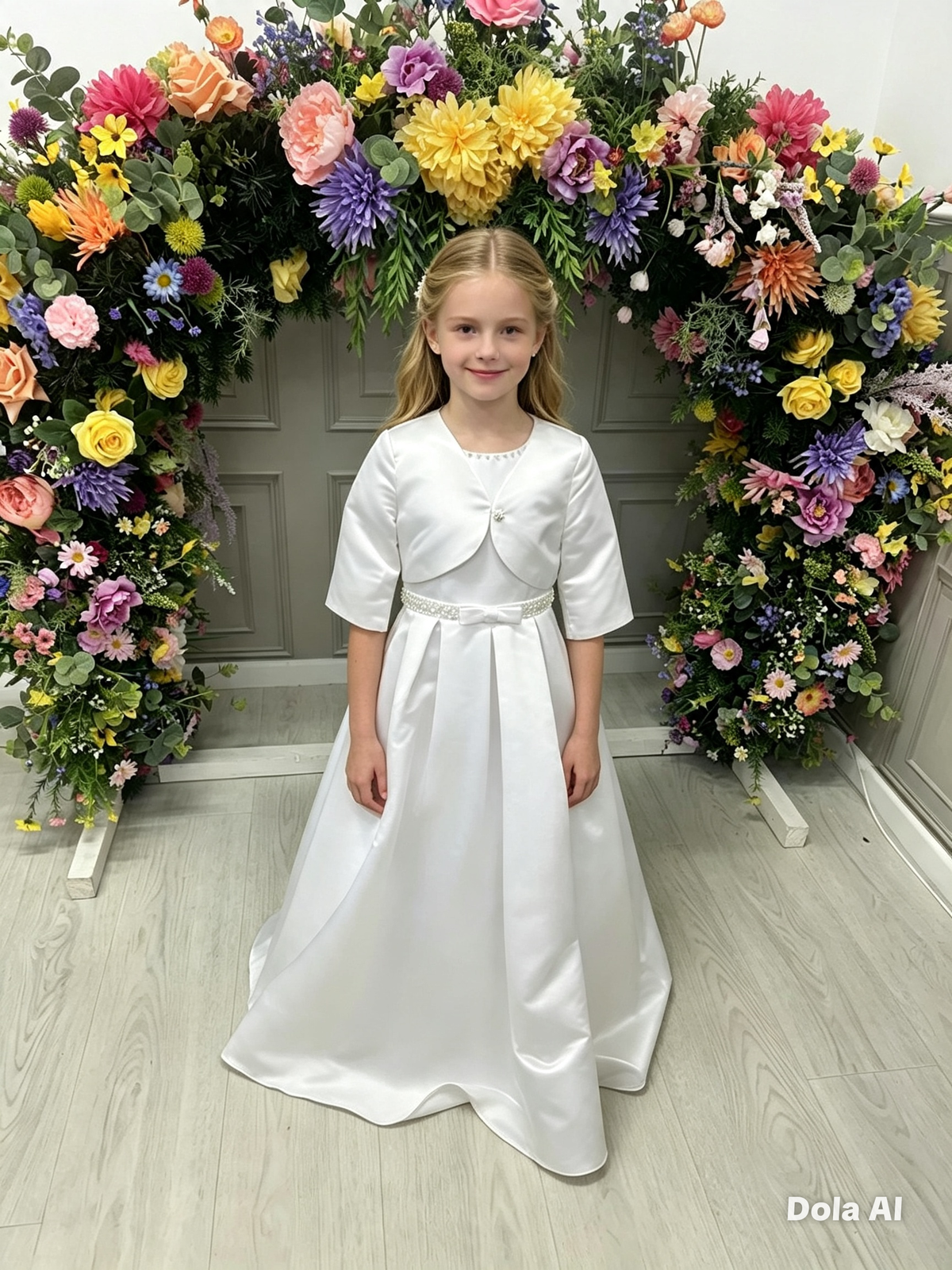 White communion dress with jacket P238