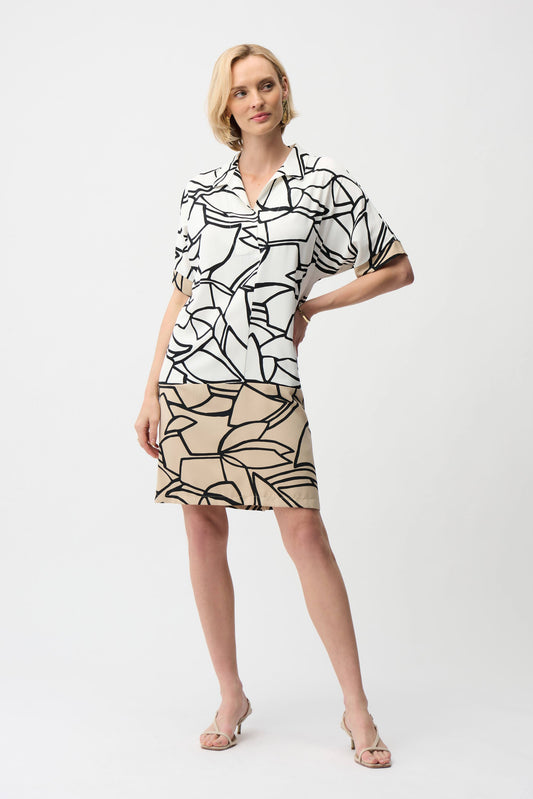 Recycled Woven Abstract Print Shirt Dress
261087
