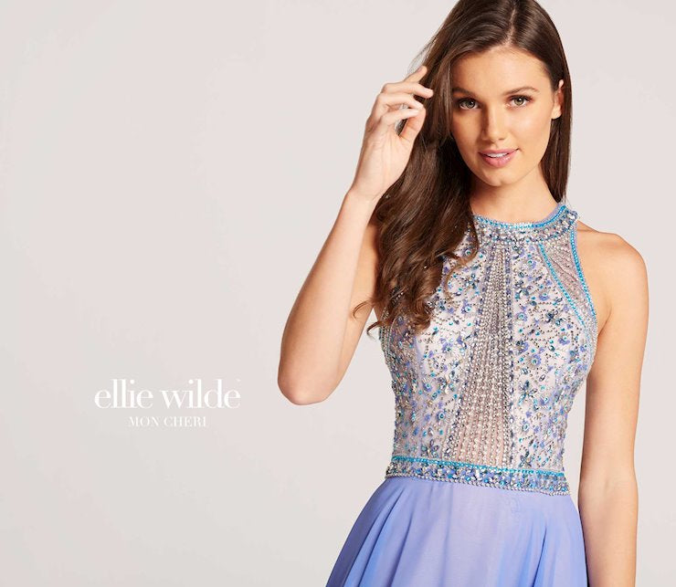Ellie Wilde Embellished Chiffon Gown