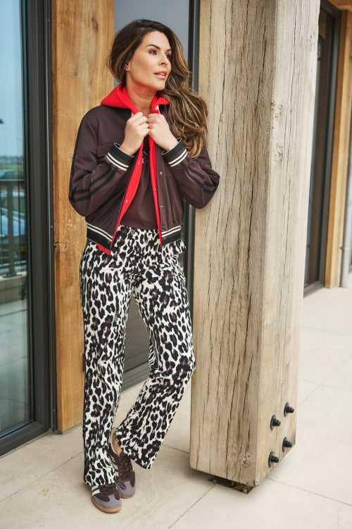 Zoso Animal Print Travel Fabric Trousers