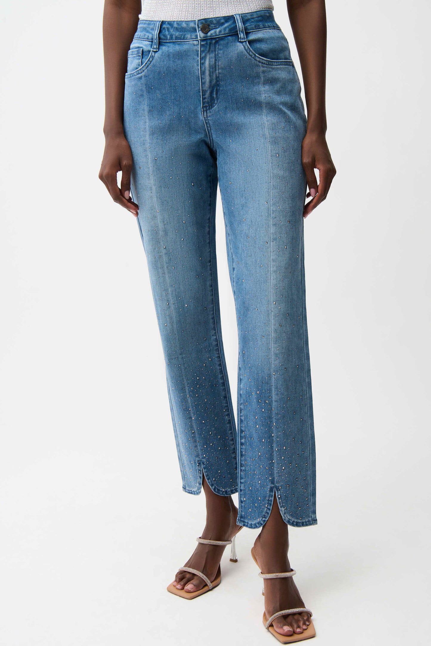 JOSEPH RIBKOFF 261954 Slim Leg Jeans With Rhinestone Detail
