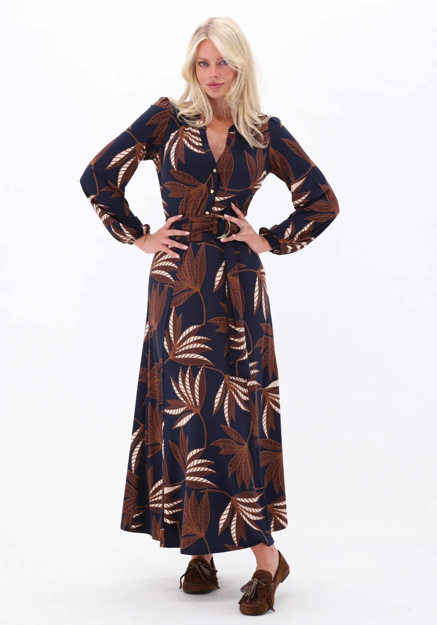 K design maxi dress with botanical print