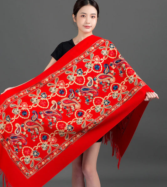 Doctor Bear Luxury cashmere feel scarf in red