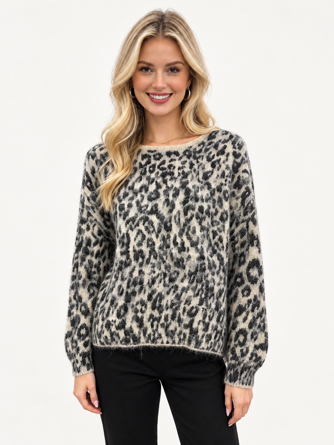 ELKA by Z Leopard‑Print Knit (Back‑Detail Description)