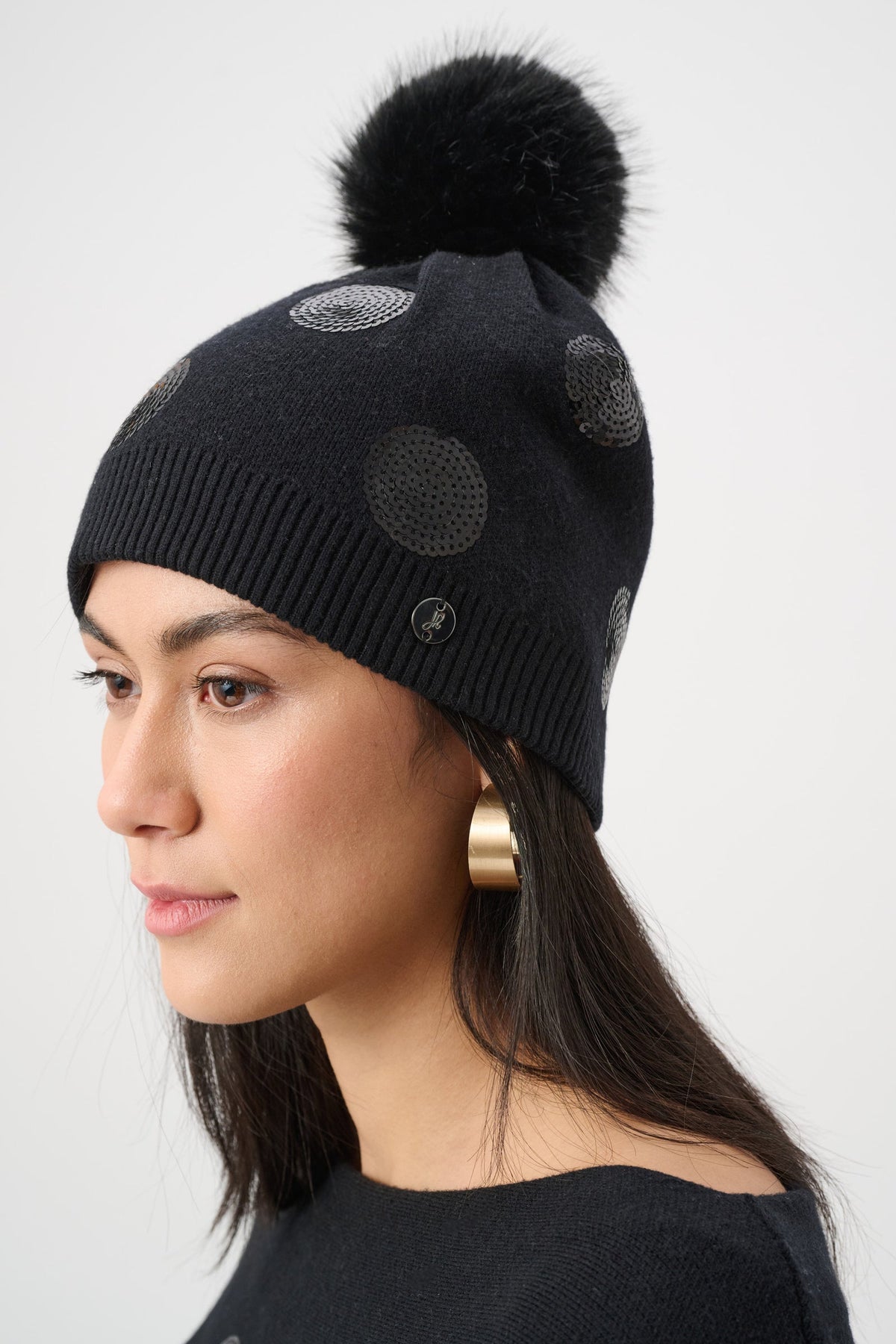 JOSEPH RIBKOFF 263982 Polka Dot Sequin Hat