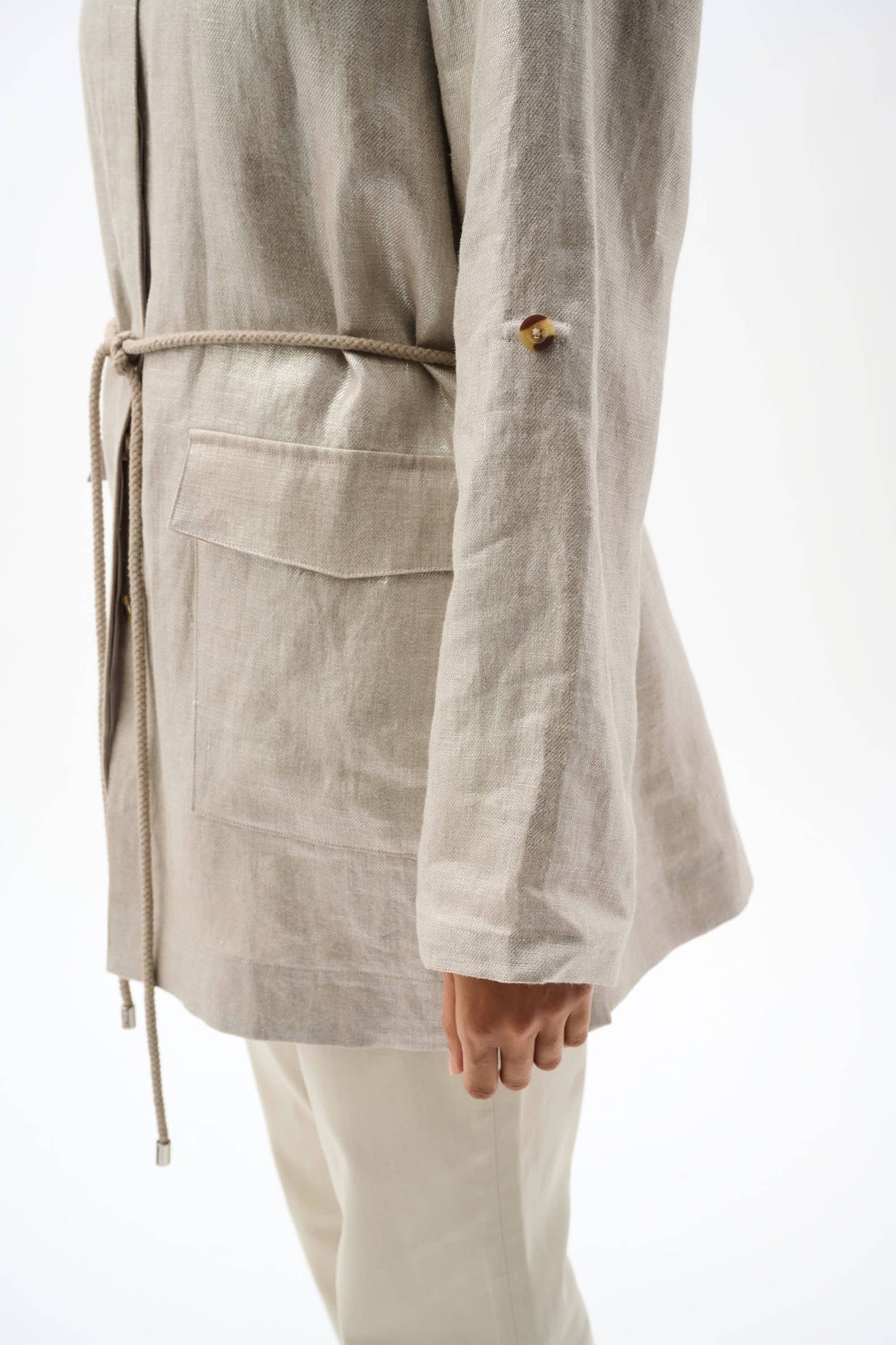 JOSEPH RIBKOFF 262979 Foiled Linen Jacket